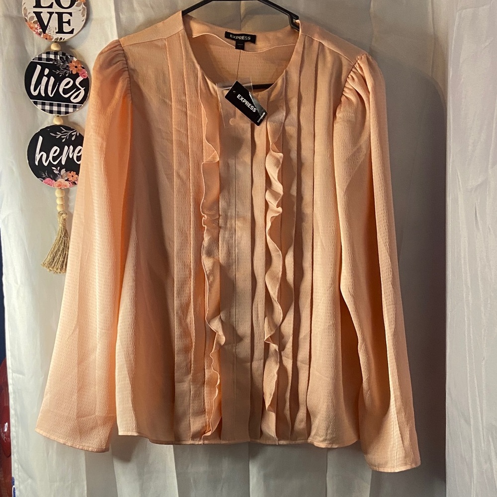 Express Peach Ruffle Blouse